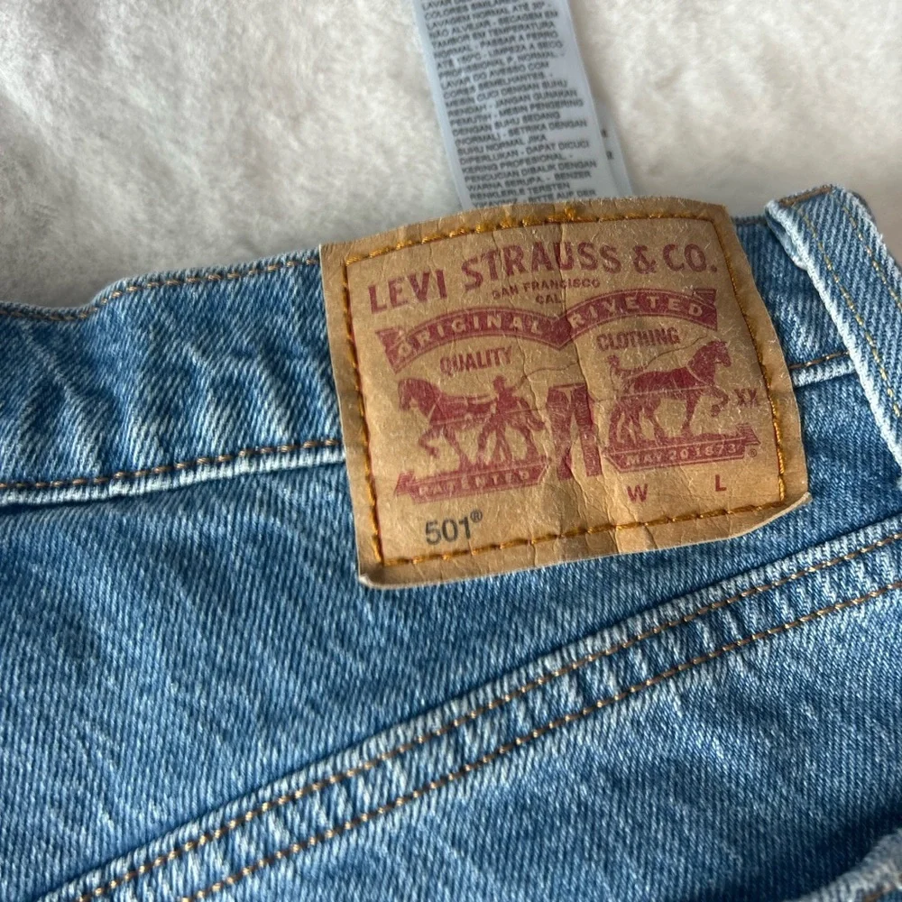 Levi’s 501 High Rise Cutoff Shorts Distressed Raw Hem Sz 25 - Picture 6 of 10